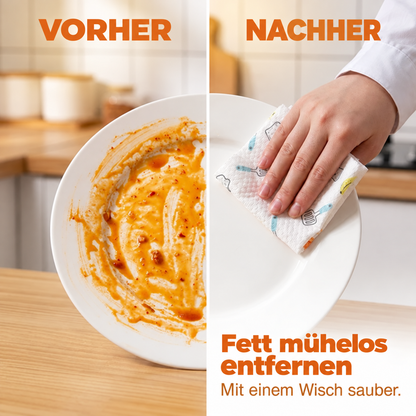 💕50 wiederverwendbare Reinigungstücher pro Rolle