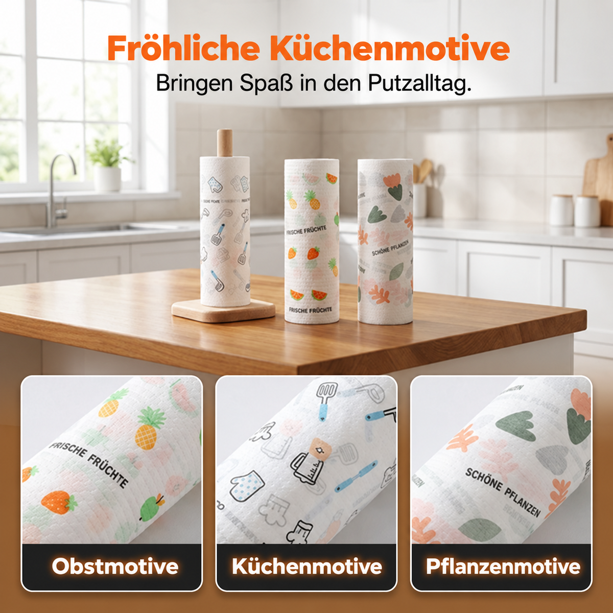 💕50 wiederverwendbare Reinigungstücher pro Rolle