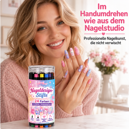 🪄NUR HEUTE – 50 % RABATT🌈24 Farben Nail-Art-Stifte mit Doppelspitze – 5er-Set