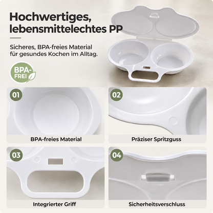 🔥 Mikrowellen-Eiergarer mit Doppelkammer – 2 Eier in wenigen Minuten, schnell & ohne Pfanne 🍳