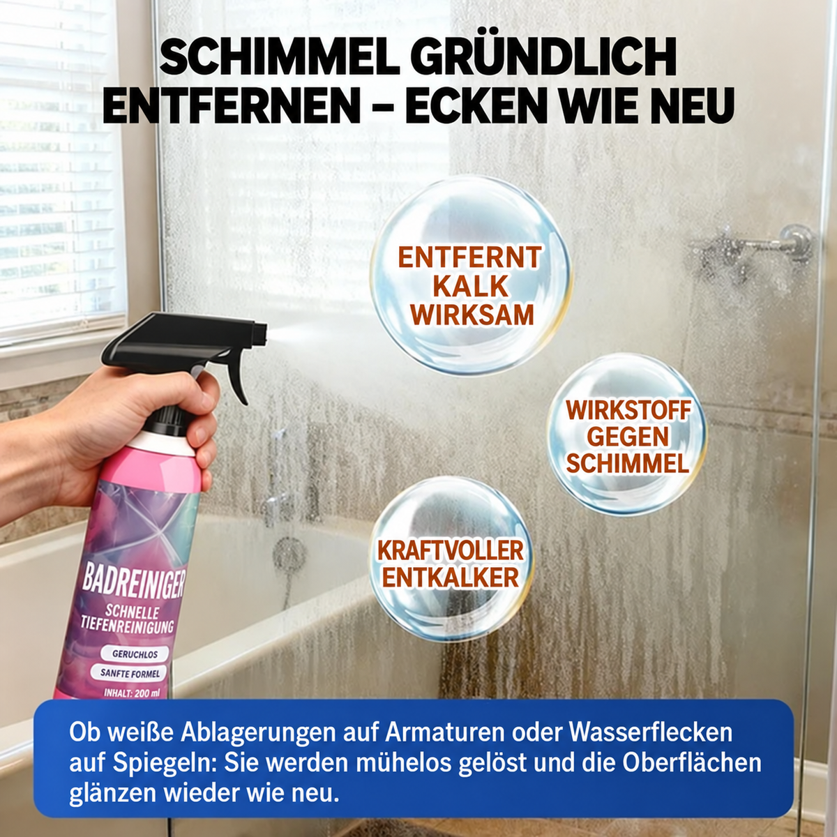 🌸✨ Badreiniger: Glanz in Sekunden – ohne aggressive Dämpfe