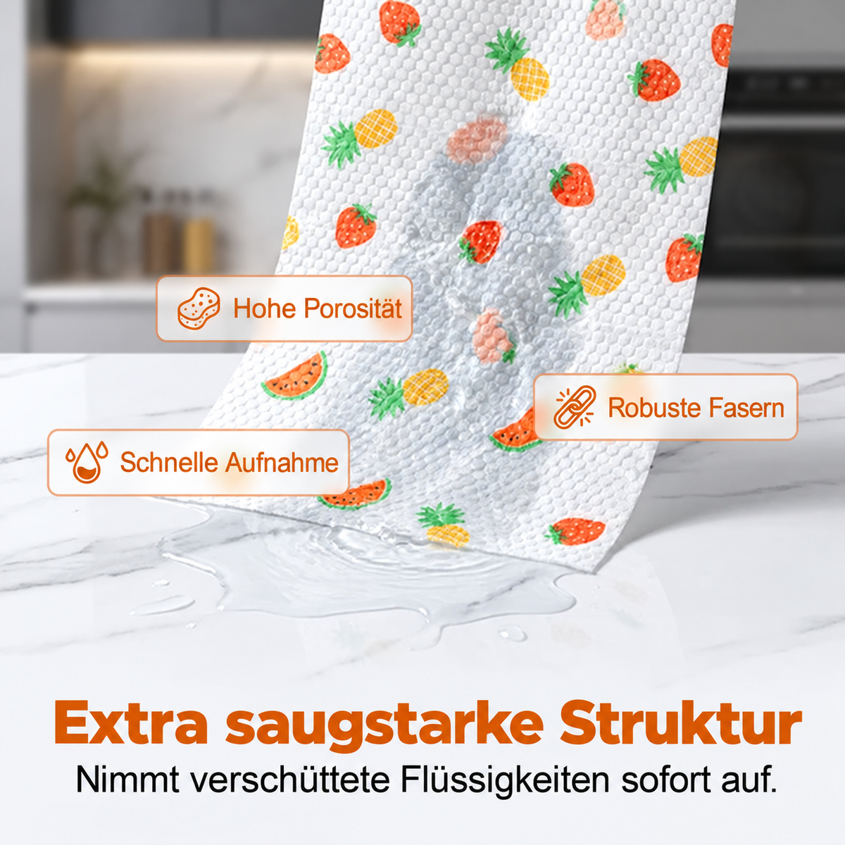 💕50 wiederverwendbare Reinigungstücher pro Rolle