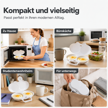 🔥 Mikrowellen-Eiergarer mit Doppelkammer – 2 Eier in wenigen Minuten, schnell & ohne Pfanne 🍳