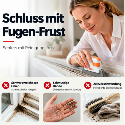 🧽 3-in-1 Tiefenreinigungswerkzeug für Fensterschienen – Schrubben, Bürsten & enge Fugen reinigen