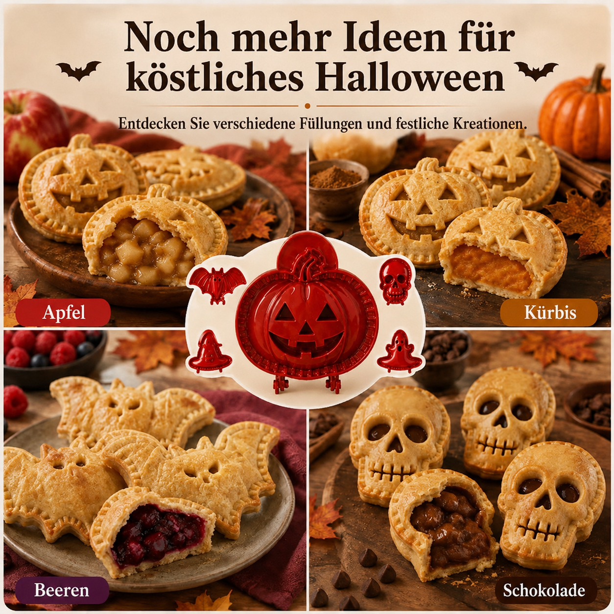 🎃 8-teiliges Halloween Mini-Handpie-Formen-Set ✈️