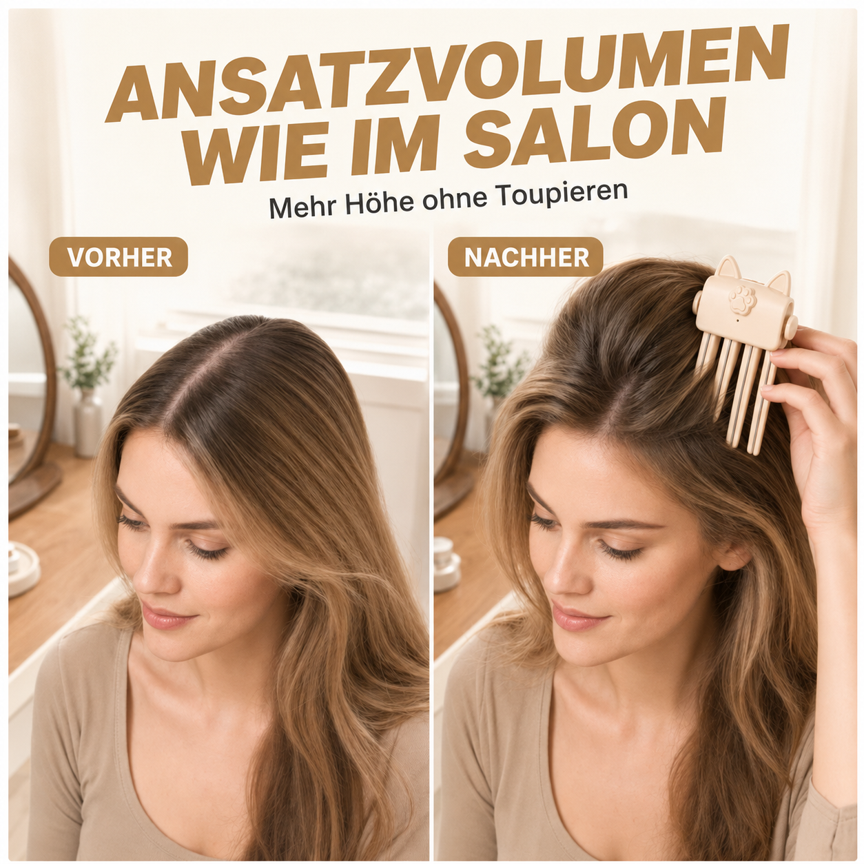 👱‍♀️ Kabelloser, beheizbarer Volumen-Ansatzclip, tragbares Reise-Haarstyling-Tool für feines, glattes Haar