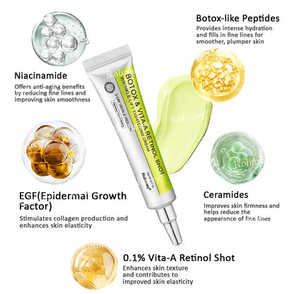 👨‍⚕️✅ Made and shipped from the USA – Rolimey® Botox & Vita-A Retinol Shot tightening and wrinkle-reducing cream – Last day of promotion, 70% OFF