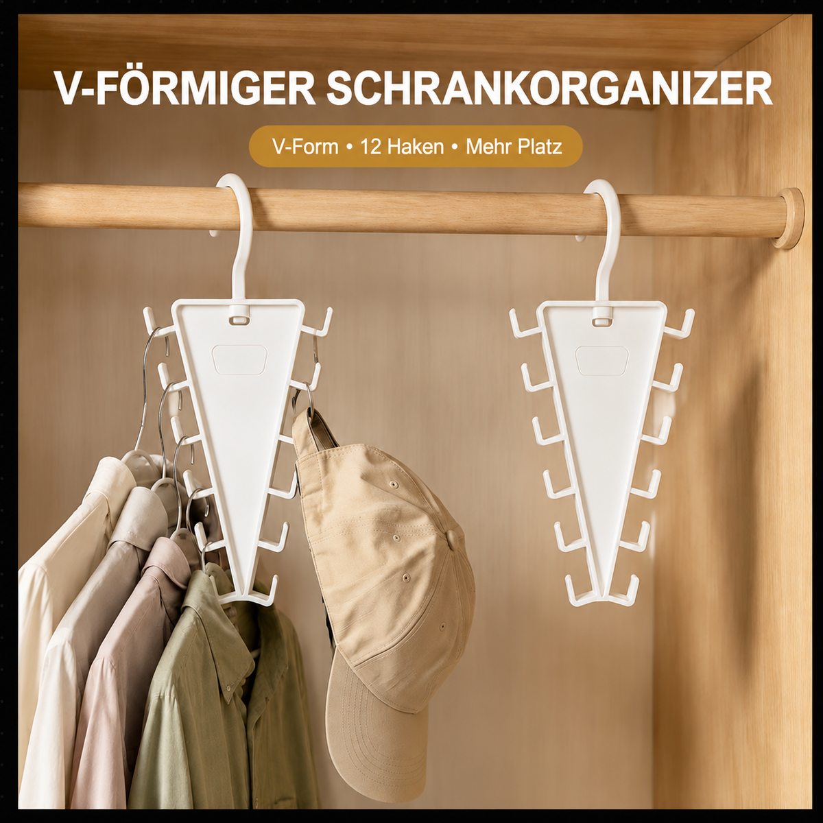 👚 V-förmiger Schrank-Organizer – 12 Haken für mehr Platz