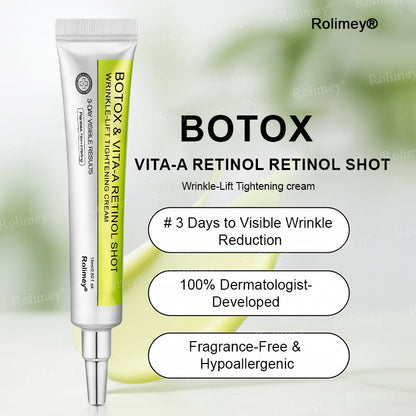 👨‍⚕️✅ Made and shipped from the USA – Rolimey® Botox & Vita-A Retinol Shot tightening and wrinkle-reducing cream – Last day of promotion, 70% OFF
