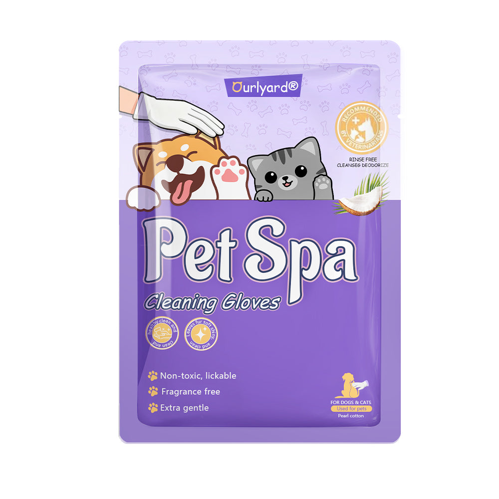 Ourlyard® Pet cleaning and deodorizing glove wipes, vet-recommended hypoallergenic formula, suitable for dogs and cats 🍀