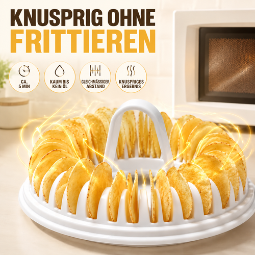 🪄DIY-Mikrowellen-Kartoffelchips-Maker mit Hobel- und Schüssel-Set