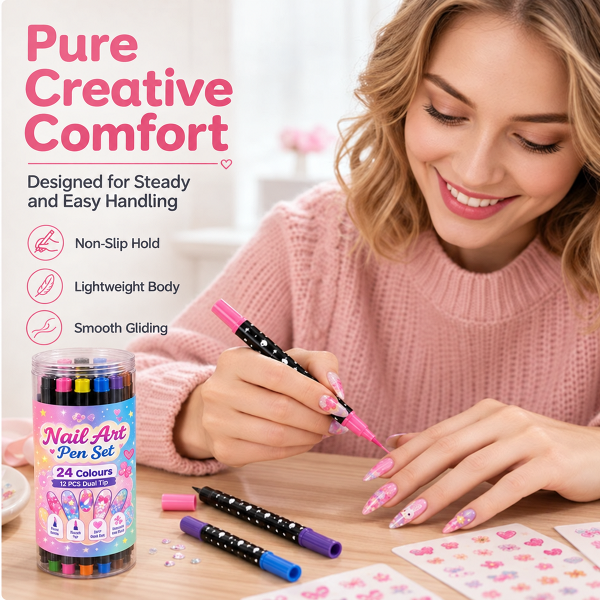 💕LAST DAY-50% OFF🌈24 Colors Dual Ended Nail Art Pens Set 5