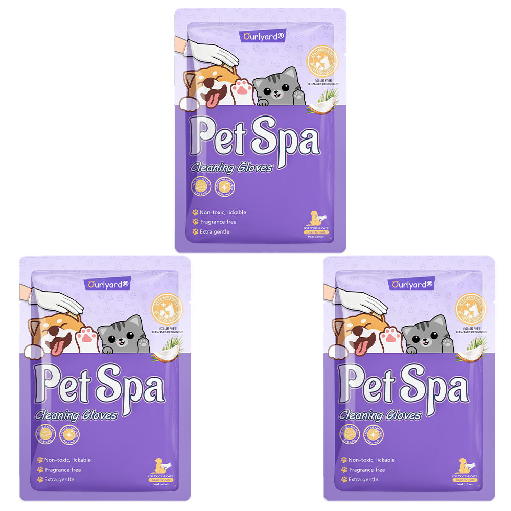Ourlyard® Pet cleaning and deodorizing glove wipes, vet-recommended hypoallergenic formula, suitable for dogs and cats 🍀