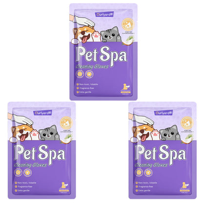 Ourlyard® Pet cleaning and deodorizing glove wipes, vet-recommended hypoallergenic formula, suitable for dogs and cats 🍀