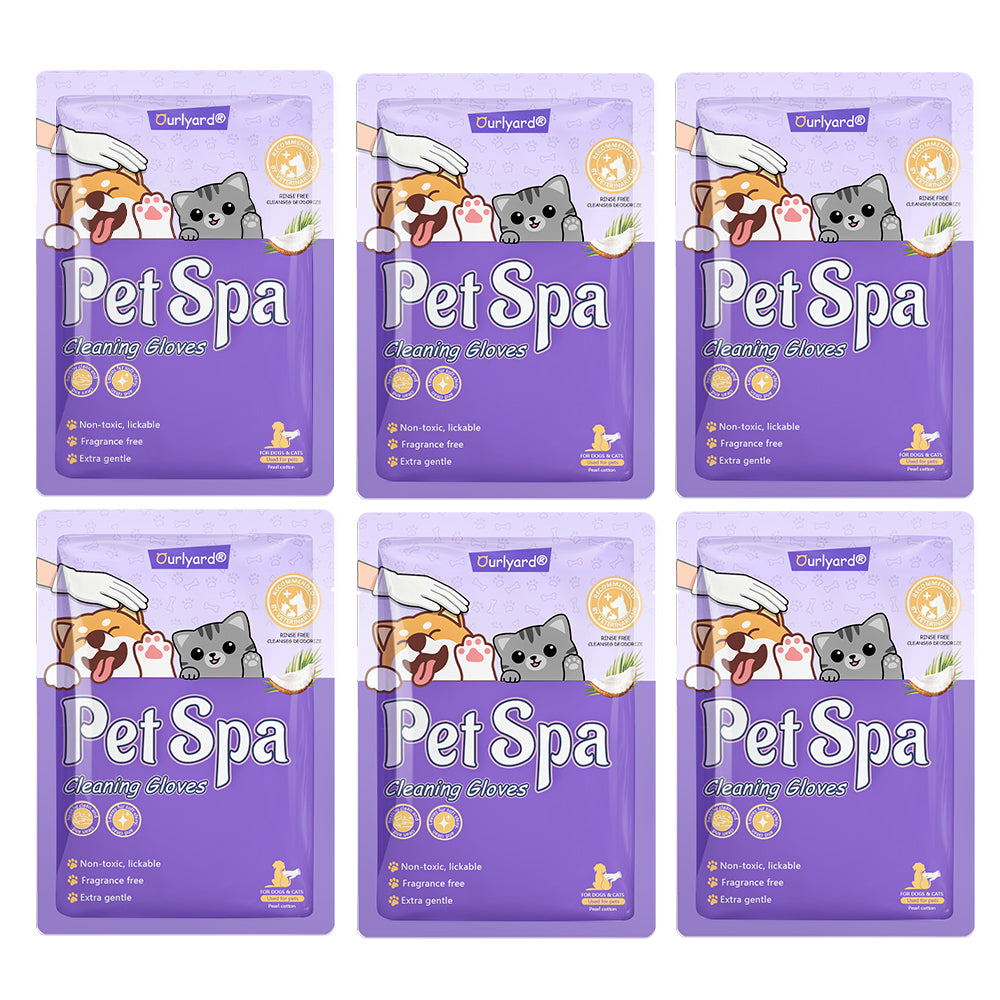 Ourlyard® Pet cleaning and deodorizing glove wipes, vet-recommended hypoallergenic formula, suitable for dogs and cats 🍀
