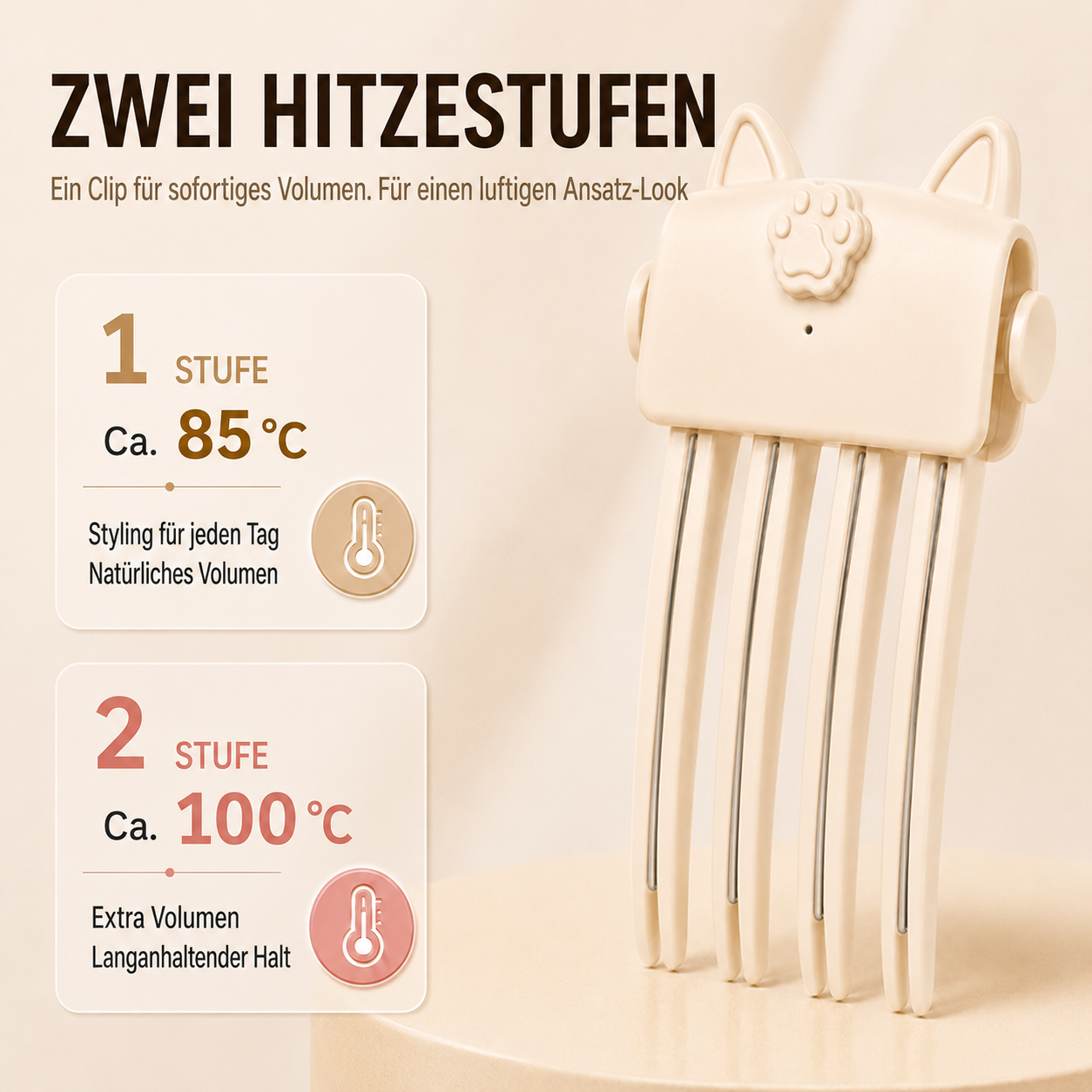 👱‍♀️ Kabelloser, beheizbarer Volumen-Ansatzclip, tragbares Reise-Haarstyling-Tool für feines, glattes Haar
