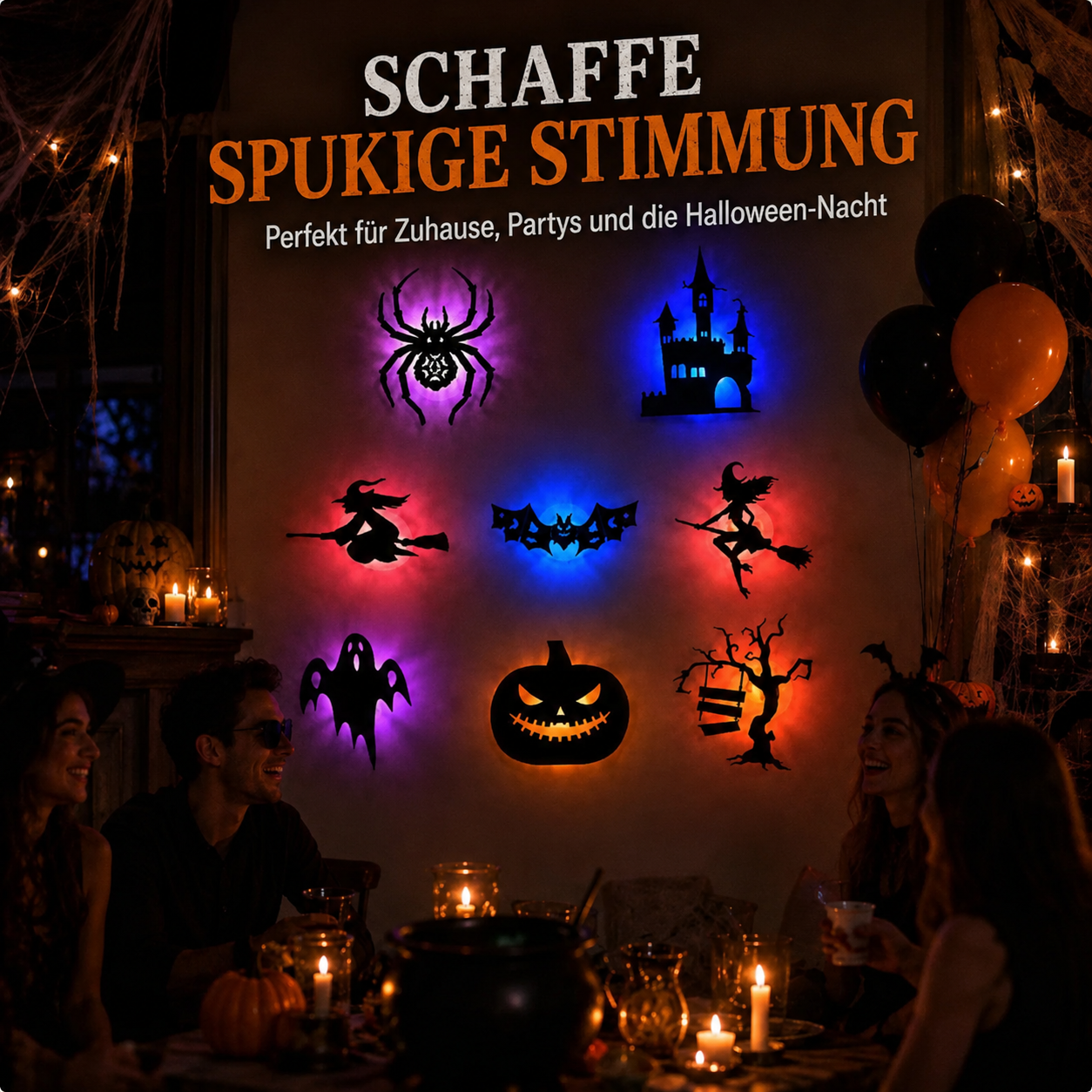 🪄 Letzter Aktionstag – 60 % RABATT | 🎃 Halloween LED-Silhouetten-Wandlicht-Sticker