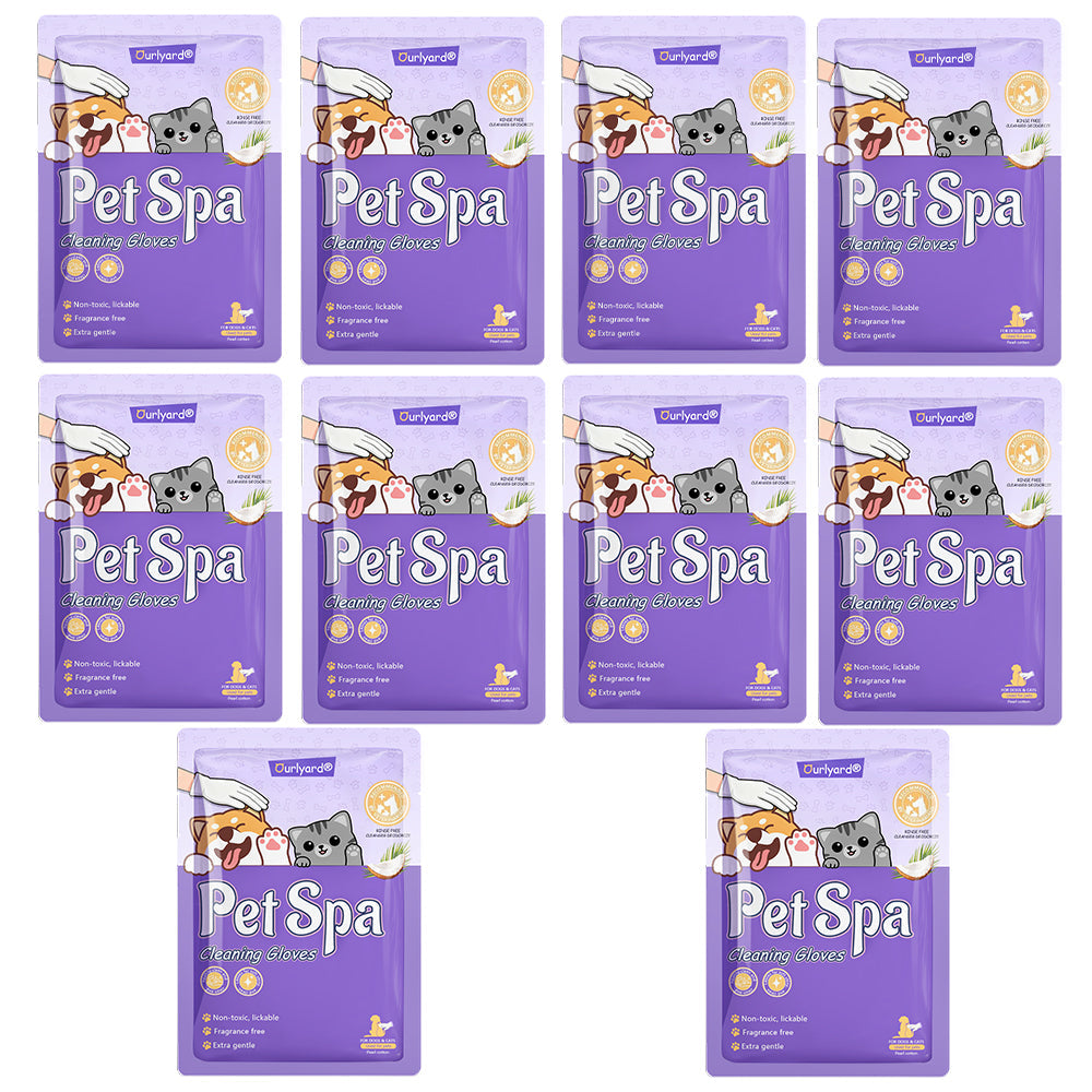 Ourlyard® Pet cleaning and deodorizing glove wipes, vet-recommended hypoallergenic formula, suitable for dogs and cats 🍀