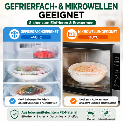 💕100 STÜCK Einweg-Stretch-Abdeckhauben für Schüsseln & Teller🔥
