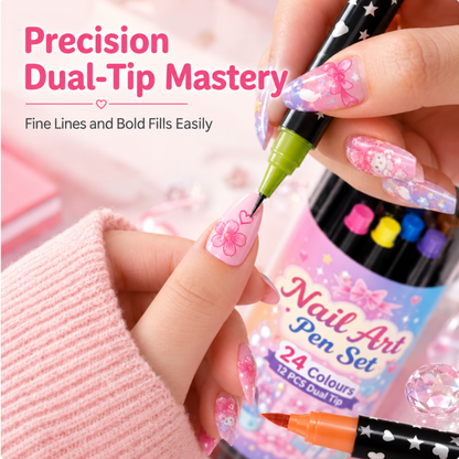 💕LAST DAY-50% OFF🌈24 Colors Dual Ended Nail Art Pens Set 5