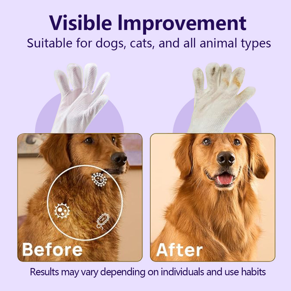 Ourlyard® Pet cleaning and deodorizing glove wipes, vet-recommended hypoallergenic formula, suitable for dogs and cats 🍀