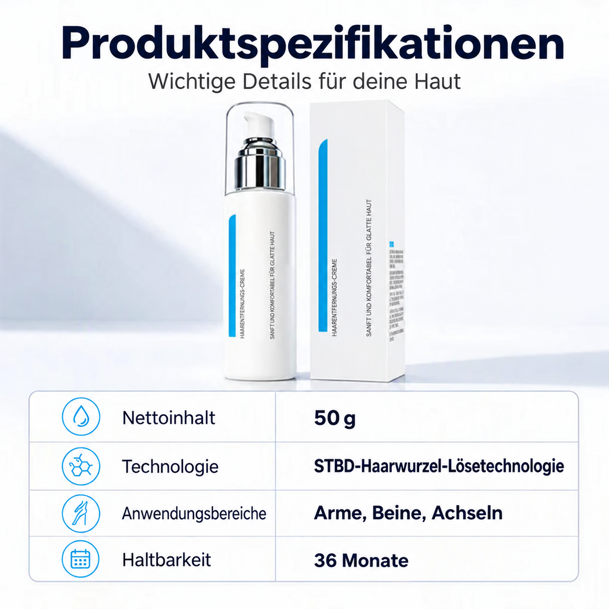 🎉 50 % Rabatt! 🔥 Kühlende Haarentfernungscreme für empfindliche Haut