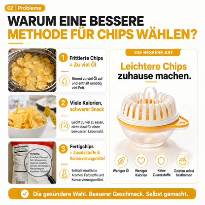 🪄DIY-Mikrowellen-Kartoffelchips-Maker mit Hobel- und Schüssel-Set