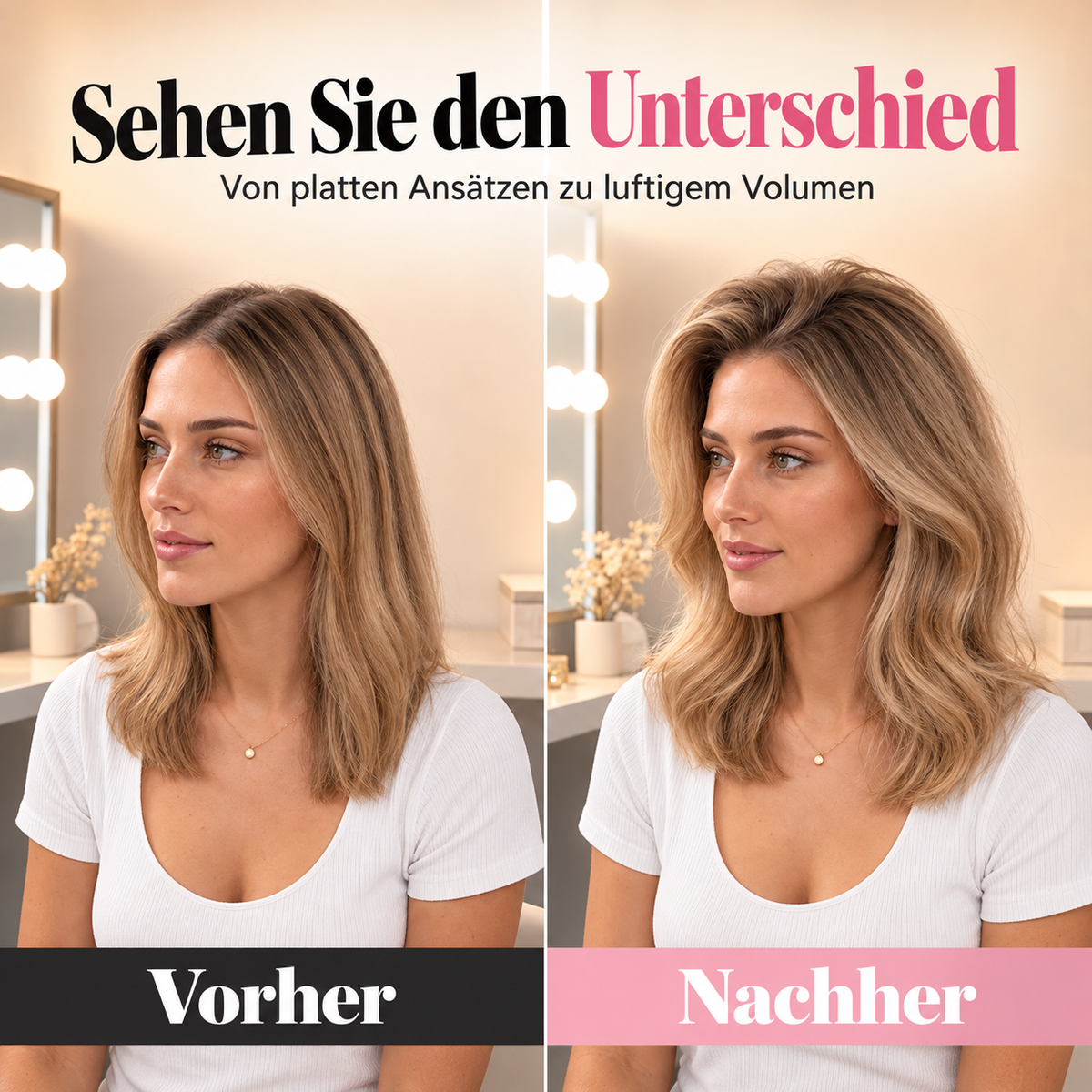 💥 Überraschung: 50 % RABATT! 🪄 Volumenstyling in nur 3 Sekunden! 👱‍♀️ Für traumhaftes Volumen am Oberkopf! Kabelloser Volumen-Ansatzclip