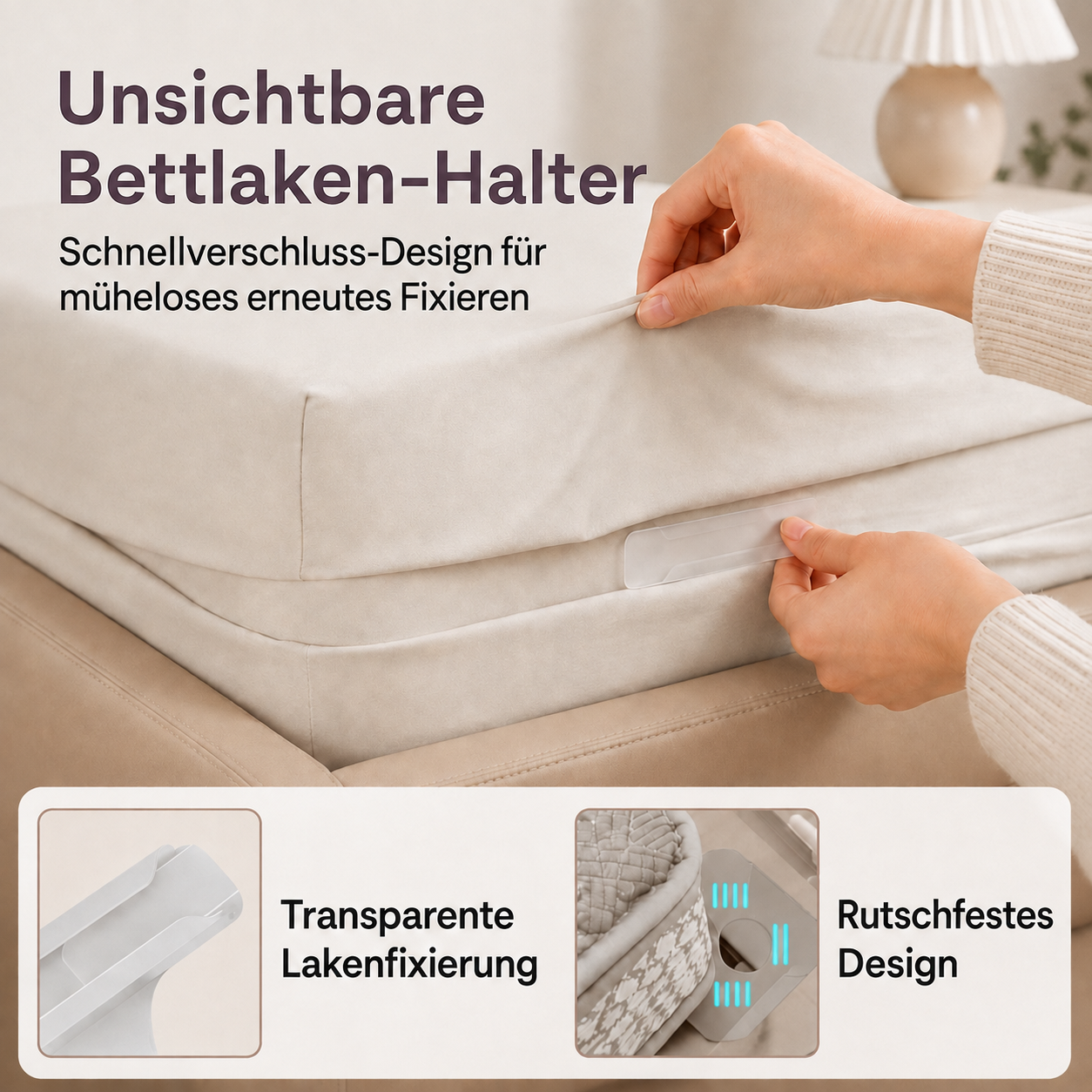 Bettlaken-Clips – 4er-Pack