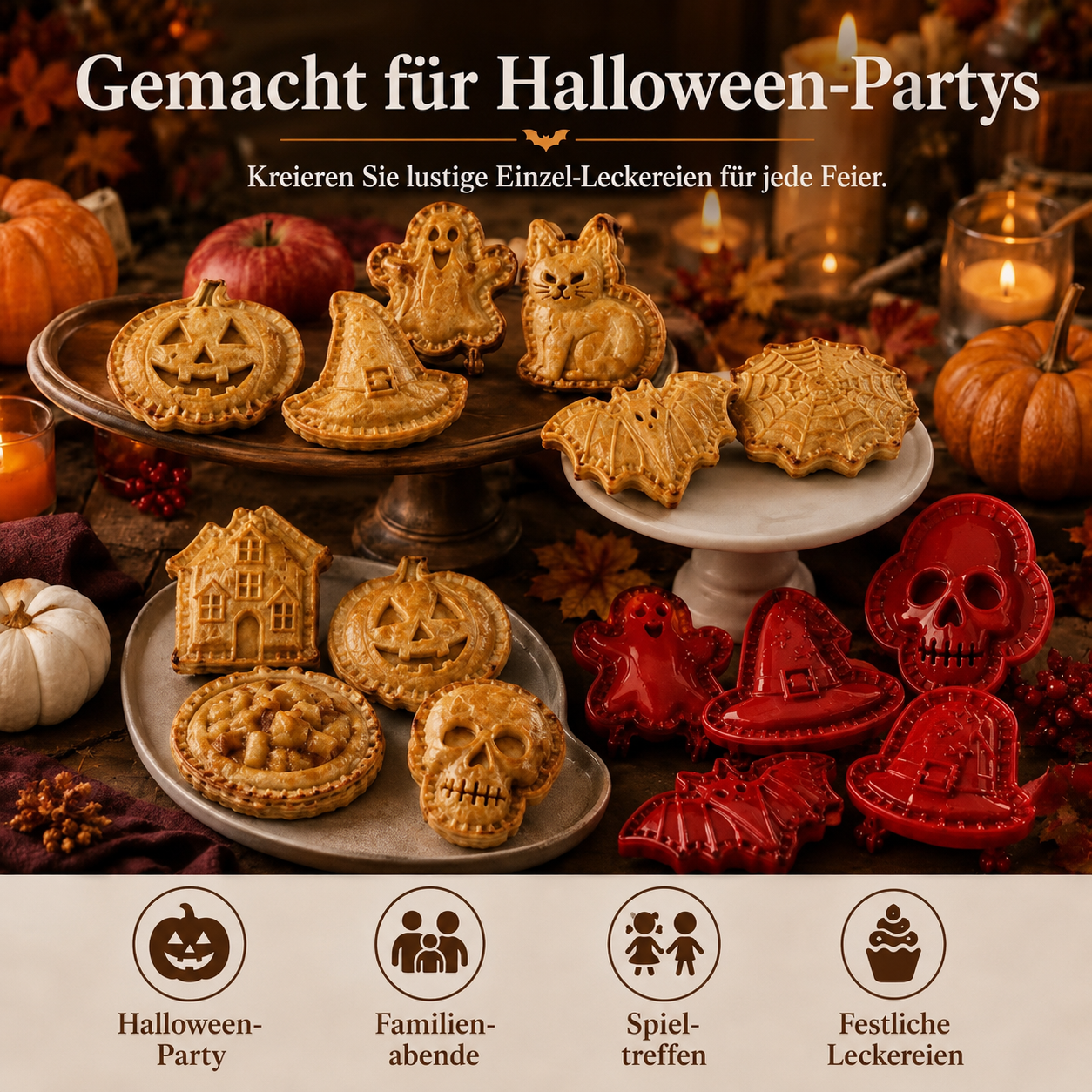 🎃 8-teiliges Halloween Mini-Handpie-Formen-Set ✈️