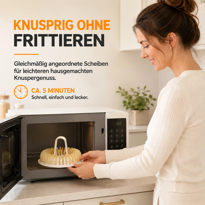 🪄DIY-Mikrowellen-Kartoffelchips-Maker mit Hobel- und Schüssel-Set