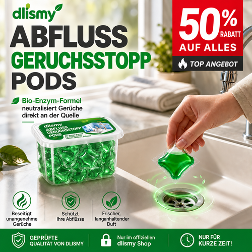 🥳 2026 HOT SALE 💞 50K+ VERKAUFT! 50 % RABATT – Abfluss-Geruchsstopp-Pods mit Bio-Enzym-Formel für frischen Duft. 🚰✅
