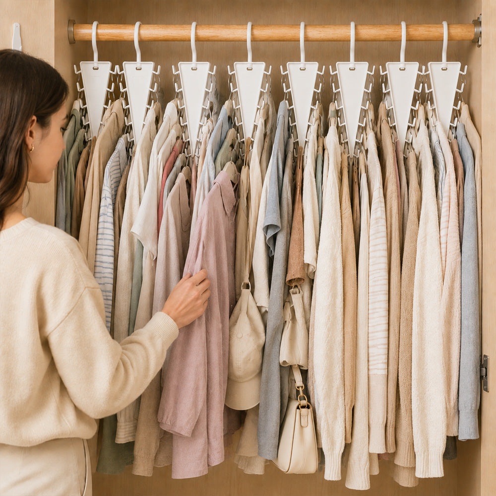 👚 V-förmiger Schrank-Organizer – 12 Haken für mehr Platz