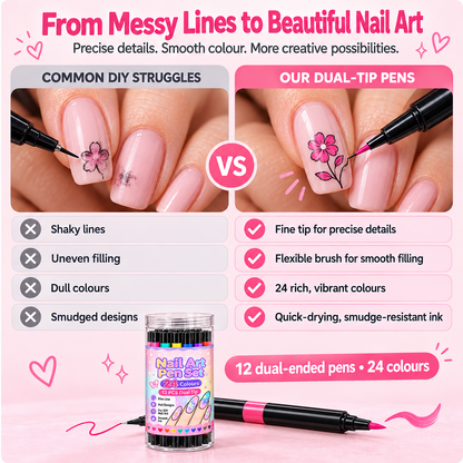 💕LAST DAY-50% OFF🌈24 Colors Dual Ended Nail Art Pens Set 5