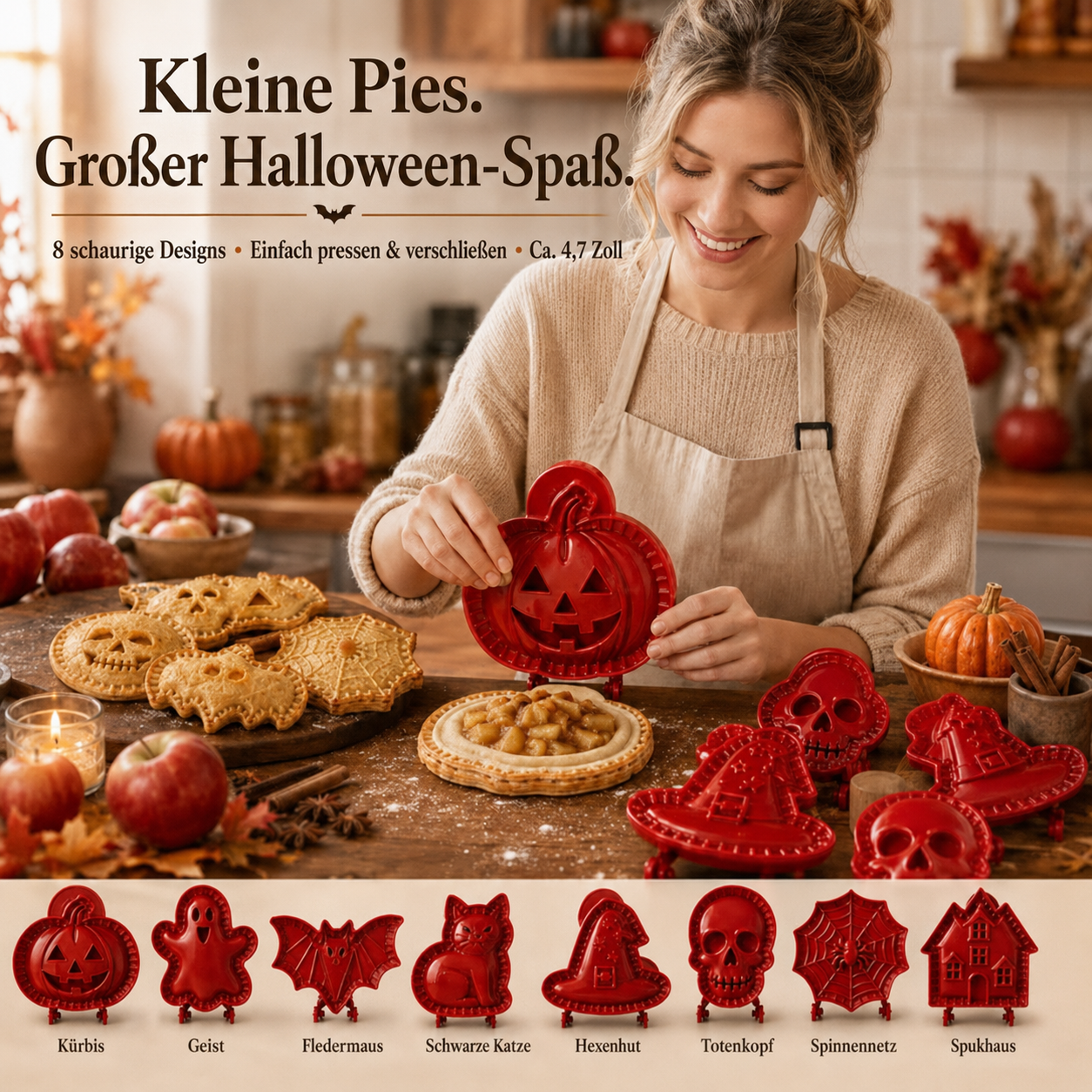🎃 8-teiliges Halloween Mini-Handpie-Formen-Set ✈️