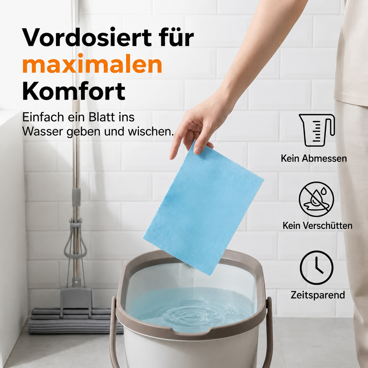 🆙 drilena® Wasserlösliche Bodenreinigungstücher — Konzentrierte Formel für sofortigen Glanz