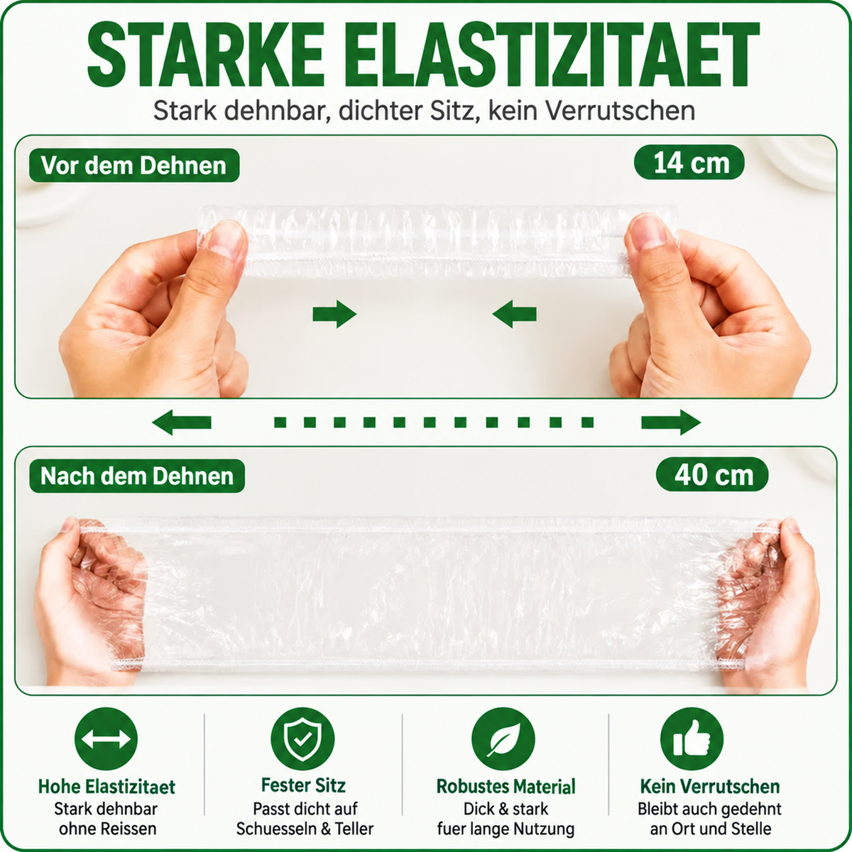 💕100 STÜCK Einweg-Stretch-Abdeckhauben für Schüsseln & Teller🔥