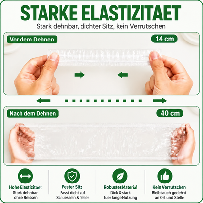💕100 STÜCK Einweg-Stretch-Abdeckhauben für Schüsseln & Teller🔥