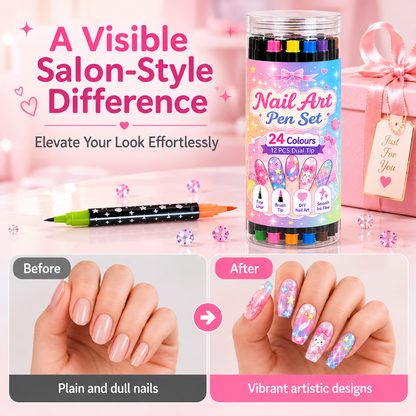 💕LAST DAY-50% OFF🌈24 Colors Dual Ended Nail Art Pens Set 5