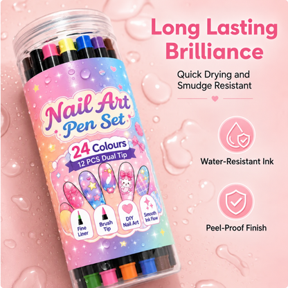 💕LAST DAY-50% OFF🌈24 Colors Dual Ended Nail Art Pens Set 5