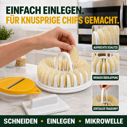 🪄DIY-Mikrowellen-Kartoffelchips-Maker mit Hobel- und Schüssel-Set