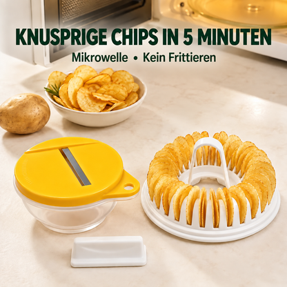 🪄DIY-Mikrowellen-Kartoffelchips-Maker mit Hobel- und Schüssel-Set