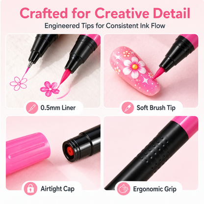 💕LAST DAY-50% OFF🌈24 Colors Dual Ended Nail Art Pens Set 5