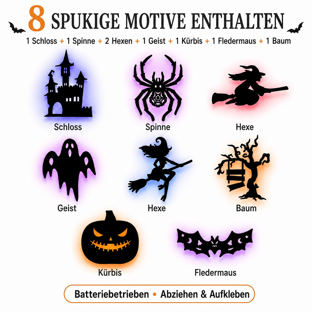 🪄 Letzter Aktionstag – 60 % RABATT | 🎃 Halloween LED-Silhouetten-Wandlicht-Sticker