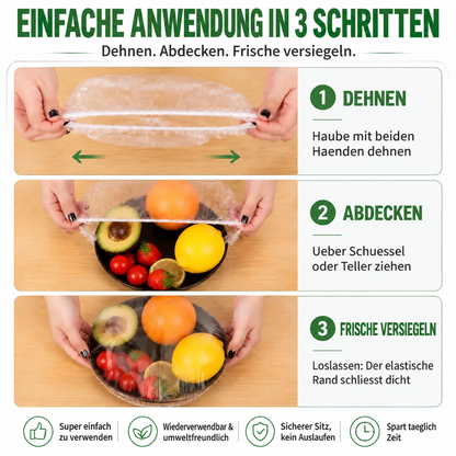 💕100 STÜCK Einweg-Stretch-Abdeckhauben für Schüsseln & Teller🔥